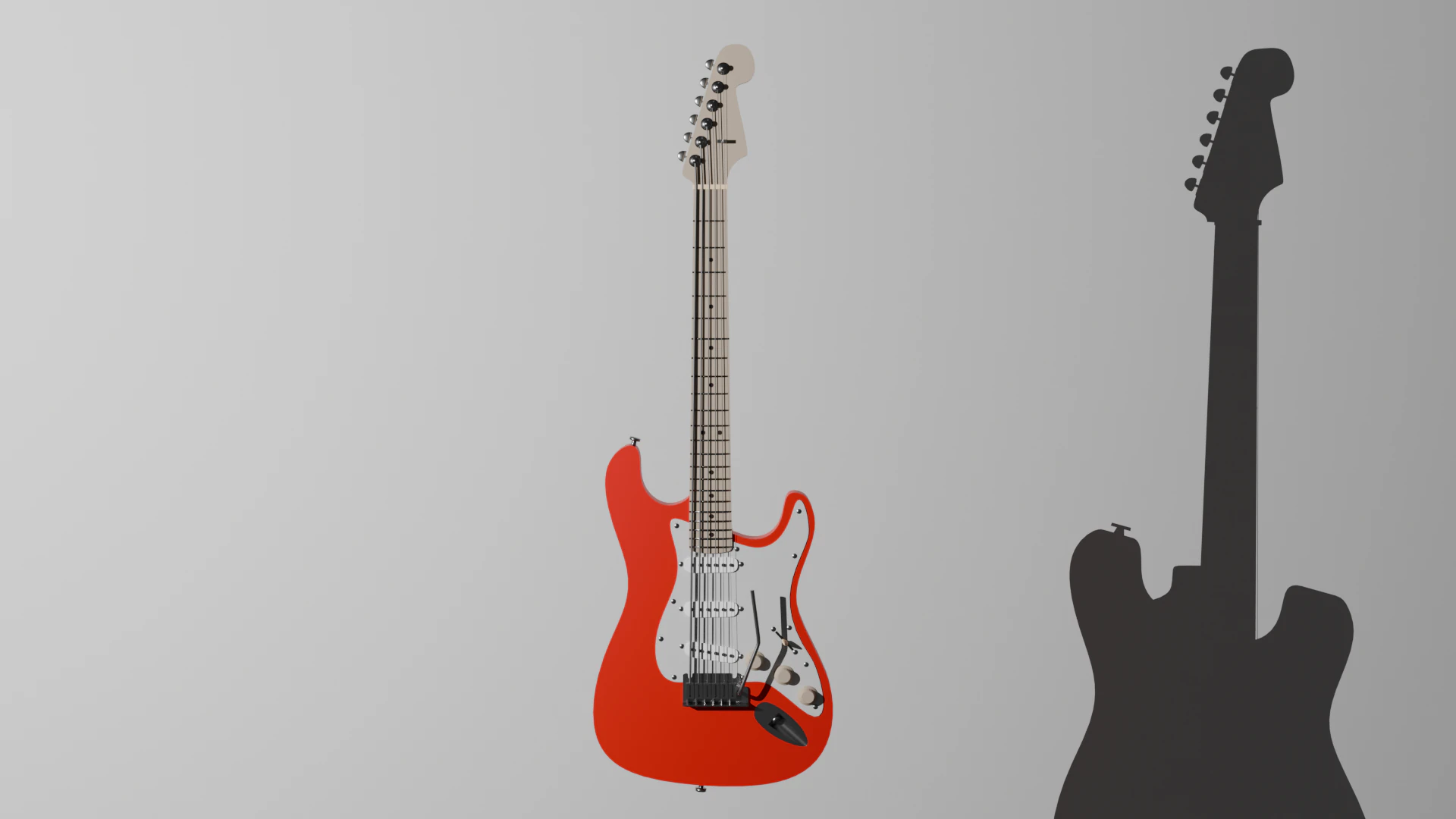 Stratocaster electric guitar 3D Model .c4d .max .obj .3ds .fbx .stl .blend 