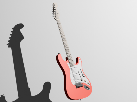 Stratocaster electric guitar Modèle 3D