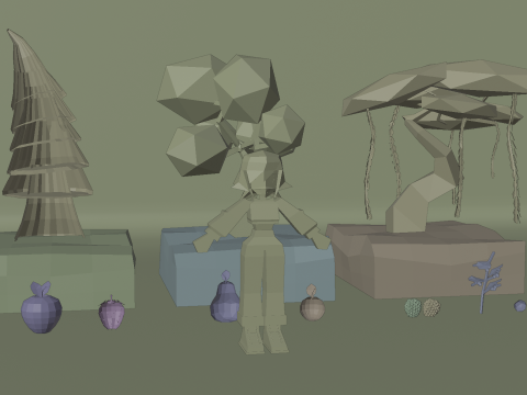 Low poly character fruits tree Modelo 3D