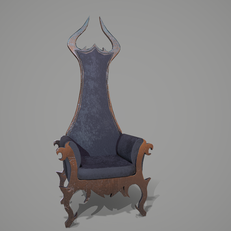 고딕 안락 의자 3D 모델 .c4d .max .obj .3ds .fbx .stl .blend