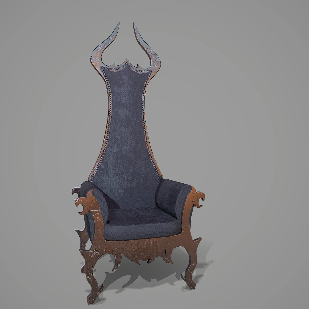 Gothic Armchair 3D Model .c4d .max .obj .3ds .fbx .stl .blend 
