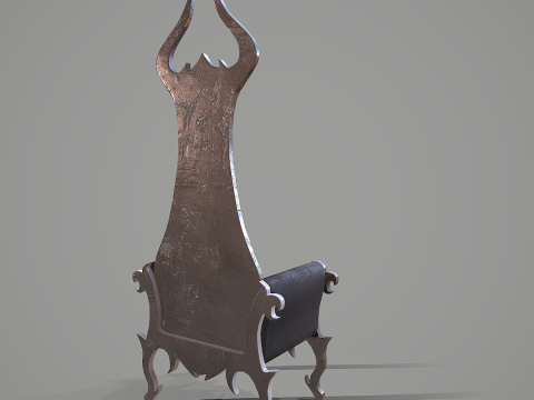 고딕 안락 의자 3D 모델