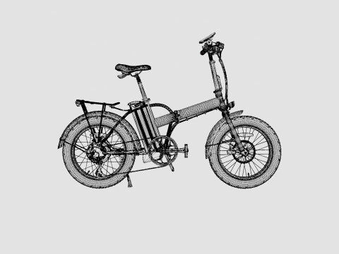 Bicicleta Branca Brilhante Modelo 3D