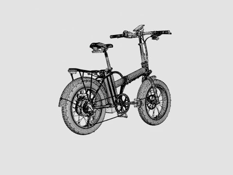 Matte Blue Bike 3D Model