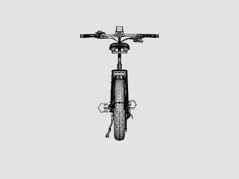 Matte Blue Bike 3D Model