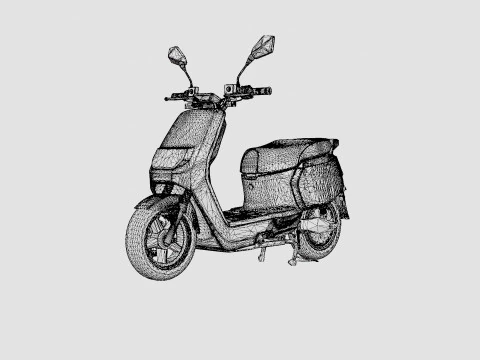 Matte Green Scooter 3D Model