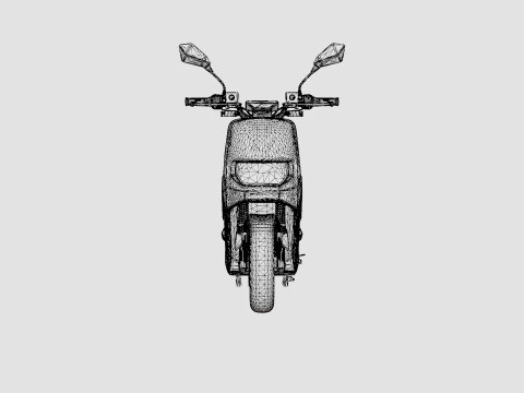 Matte Green Scooter 3D Model