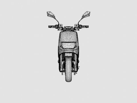 Matte Black Scooter 3D Model