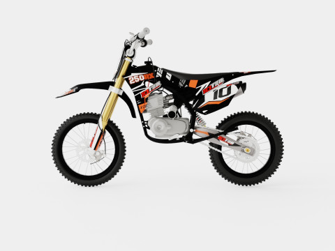 10Ten 250RX 250cc Dirt Bike Modello 3D