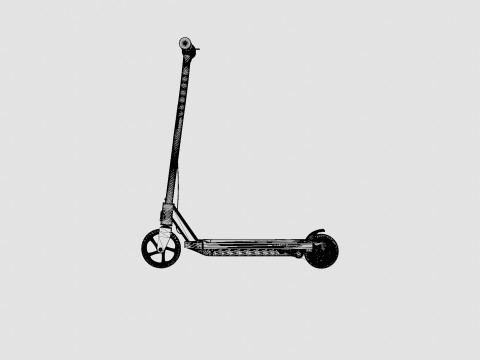 Chaos Black Kids Electric Scooter Model 3D