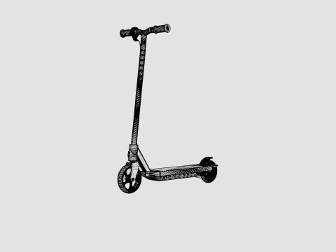 Chaos Black Kids Electric Scooter 3D Model
