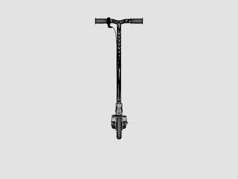 Chaos Black Kids Electric Scooter 3D Model