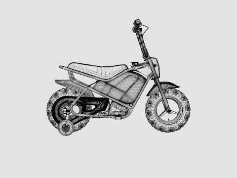 Motorbike Black Electric Kids Monkey Bike Model 3D