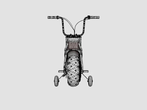 Motorbike Black Electric Kids Monkey Bike 3D Model