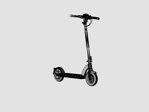 Lithium Black IPX6 Waterproof Electric Scooter 3D Model