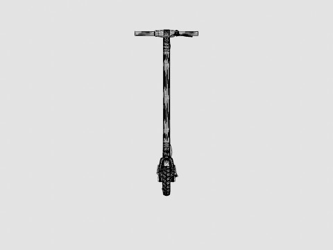 Lithium Black Folding Adult Electric Scooter 3D Model