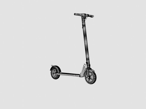 Lithium Black Folding Adult Electric Scooter 3D Model