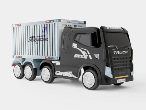 HGV Container Truck And Trailer Black Electric Ride On Lorry 3D Model