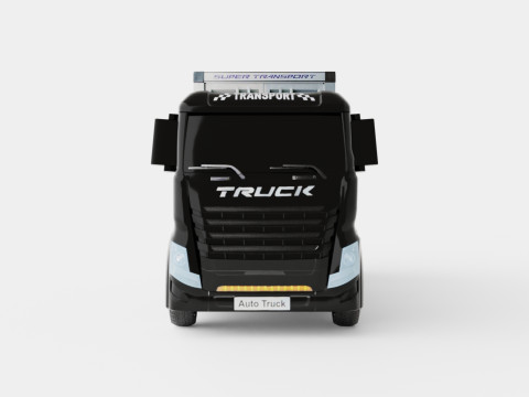 HGV Container Truck And Trailer Black Electric Ride On Lorry 3D-Modell