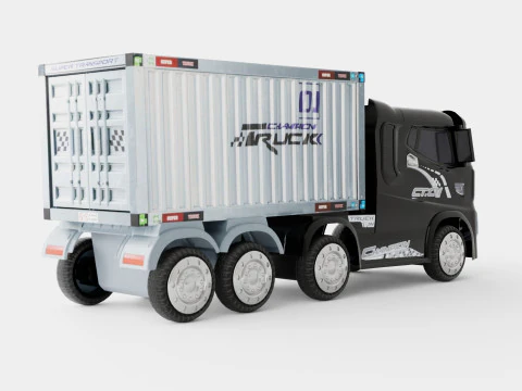 HGV Container Truck And Trailer Black Electric Ride On Lorry 3D Model