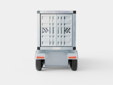 HGV Container Truck And Trailer Black Electric Ride On Lorry 3D-Modell
