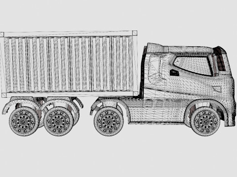 HGV Container Truck And Trailer Black Electric Ride On Lorry 3D-Modell