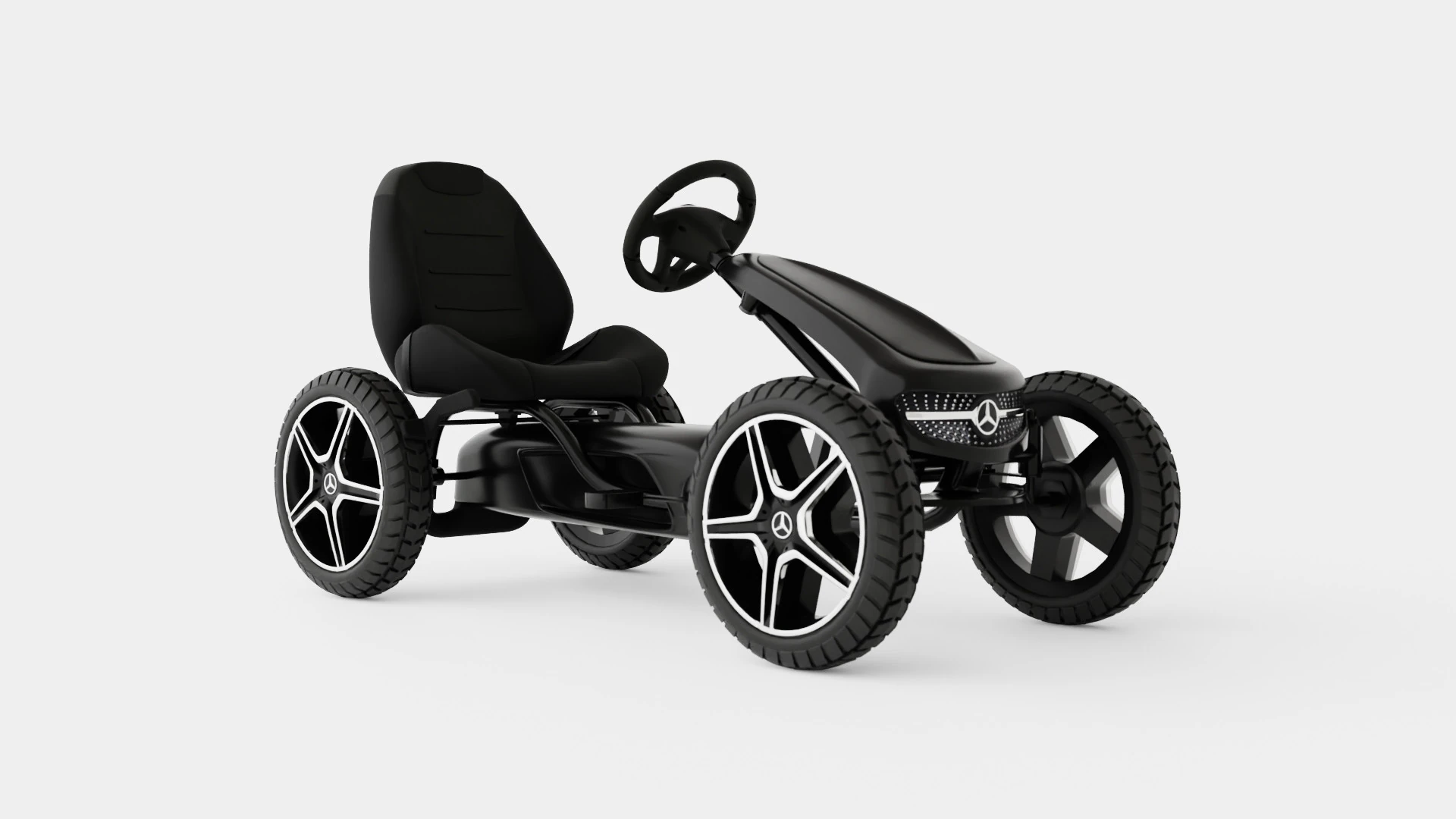 Black Pedal Go Kart 3D Model .c4d .max .obj .3ds .fbx .stl .blend