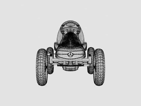 Black Pedal Go Kart 3D Model