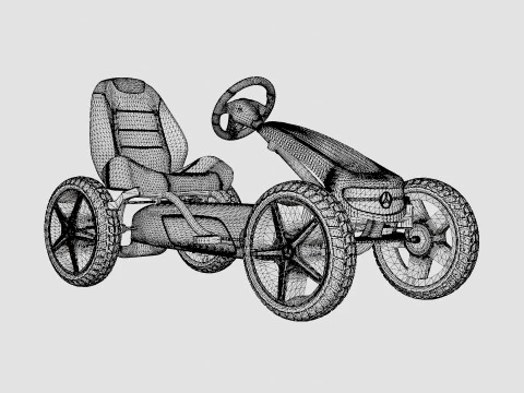 Black Pedal Go Kart 3D Model