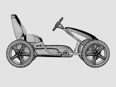 Black Pedal Go Kart 3D Model
