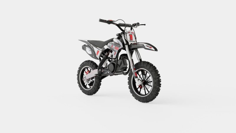 MXR 50cc Motorbike Black 3D Модель .c4d .max .obj .3ds .fbx .stl .blend 