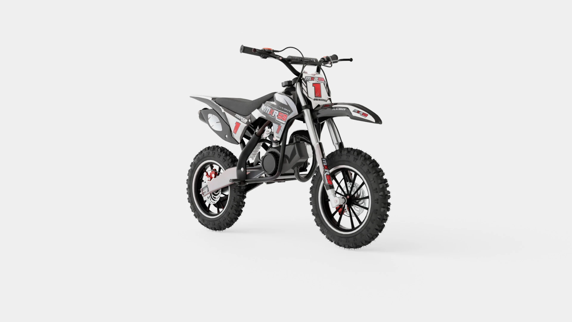 MXR 50cc Motorbike Black 3D Model .c4d .max .obj .3ds .fbx .stl .blend 