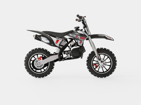 MXR 50cc Motorbike Black 3D Модель