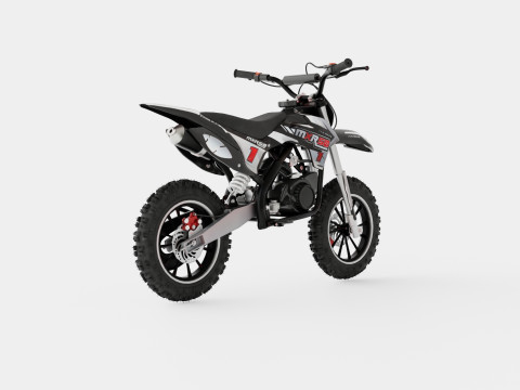 MXR 50cc Motorbike Black 3D Модель