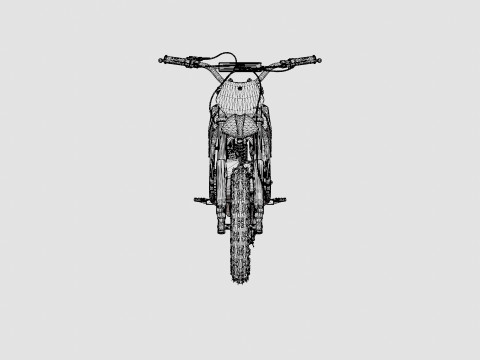 MXR 50cc Motorbike Black 3D Модель