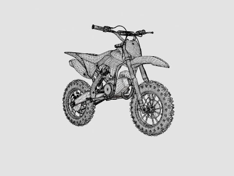 MXR 50cc Motorbike Black 3D Model