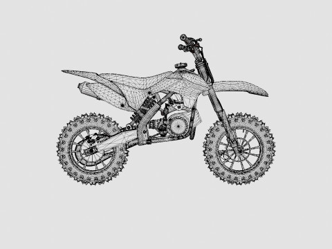 MXR 50cc Motorbike Black 3D Модель