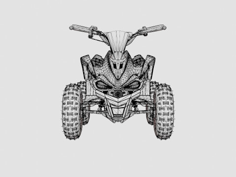 Toxic Black White Kids Electric Mini Quad Bike Modelo 3D