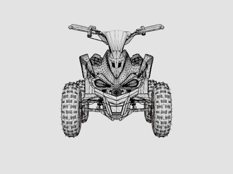 Toxic Black White Kids Electric Mini Quad Bike 3D Model
