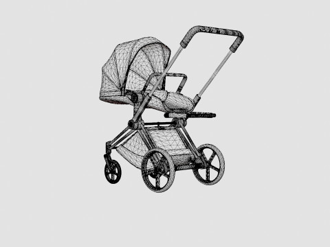 Cybex Priam 2019 Complete Stroller Rosegold 3D Model