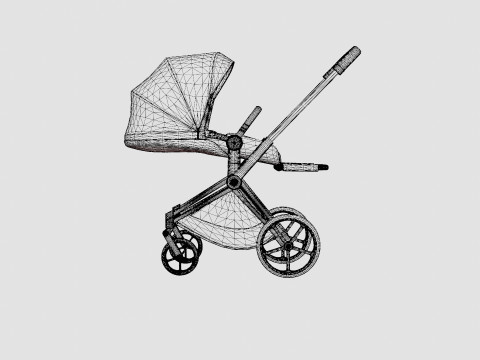 Cybex Priam 2019 Complete Stroller Rosegold 3D Model