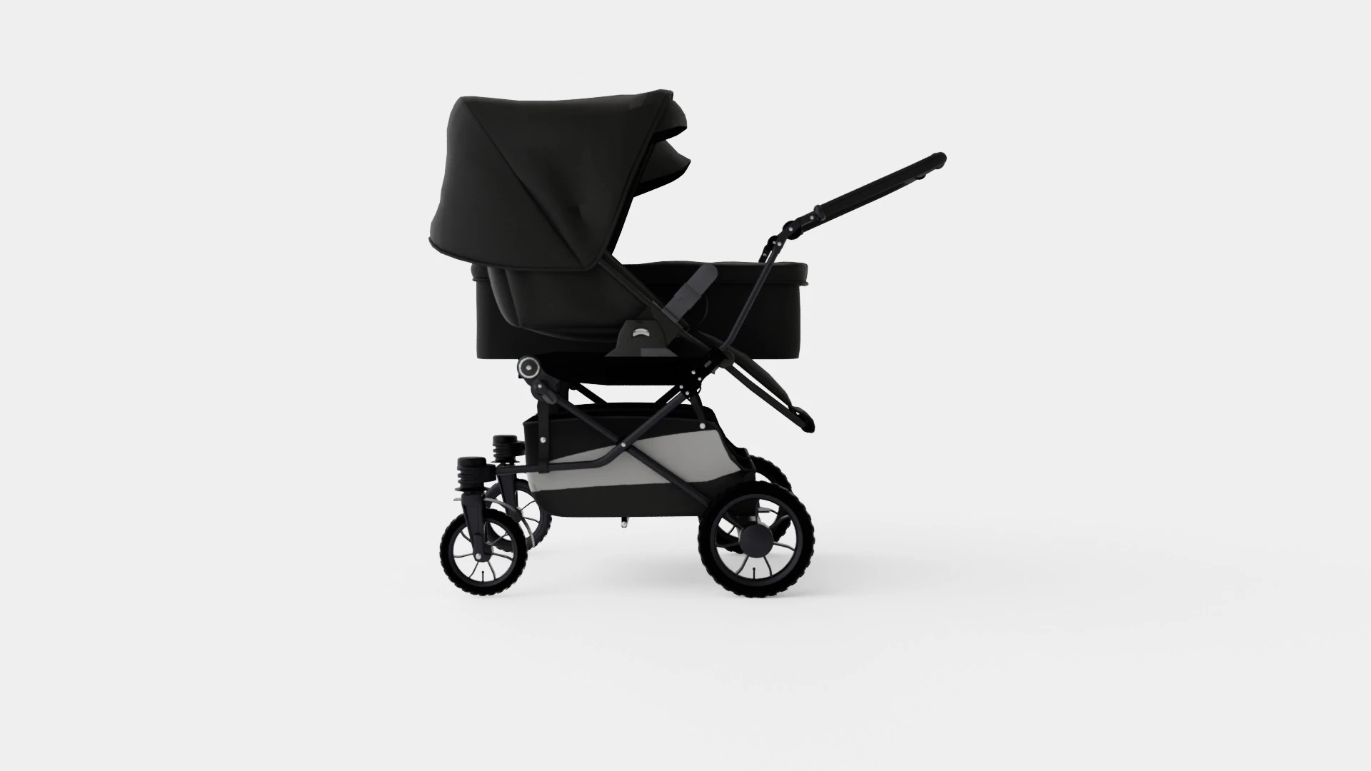 Emmaljunga Double Viking Stroller 3D Model .c4d .max .obj .3ds .fbx .stl .blend 