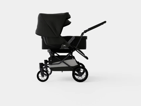 Podw&oacute;jny w&oacute;zek spacerowy Emmaljunga Viking Model 3D