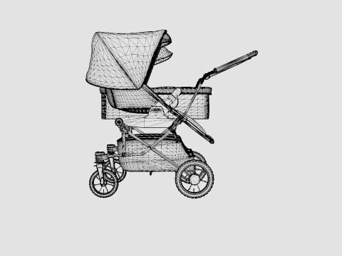 Emmaljunga Double Viking Stroller 3D Model