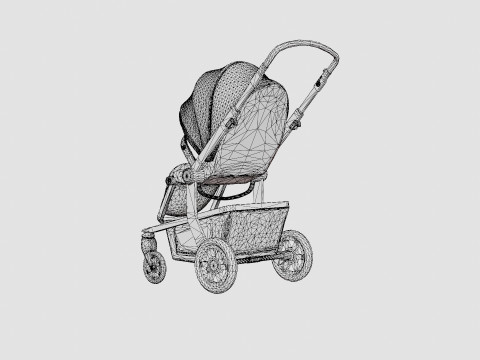 Joolz Hub Classic Blue Stroller Model 3D