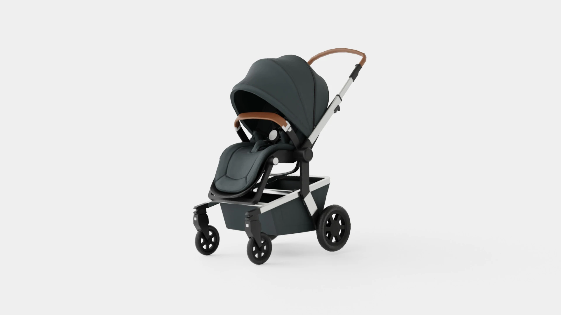 Joolz Hub Stroller Grey 3D Model .c4d .max .obj .3ds .fbx .stl .blend
