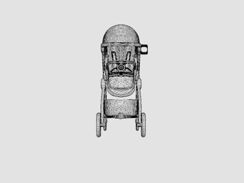 Stokke Beat Black Melange Stroller 3D Model
