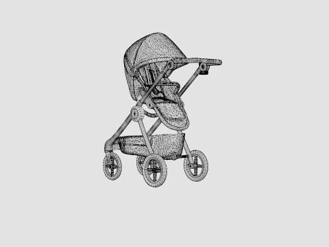 Stokke Beat Black Melange Stroller 3D Model