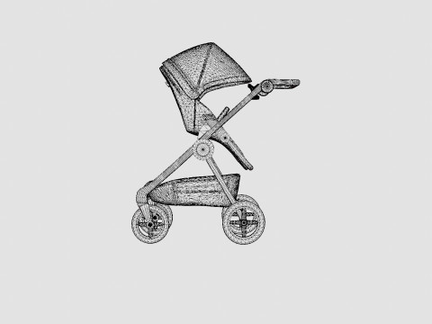 Stokke Beat Black Melange Stroller 3D Model