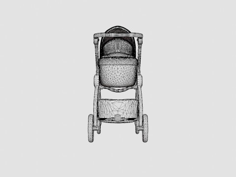 Stokke Beat Blue Stroller 3D Model